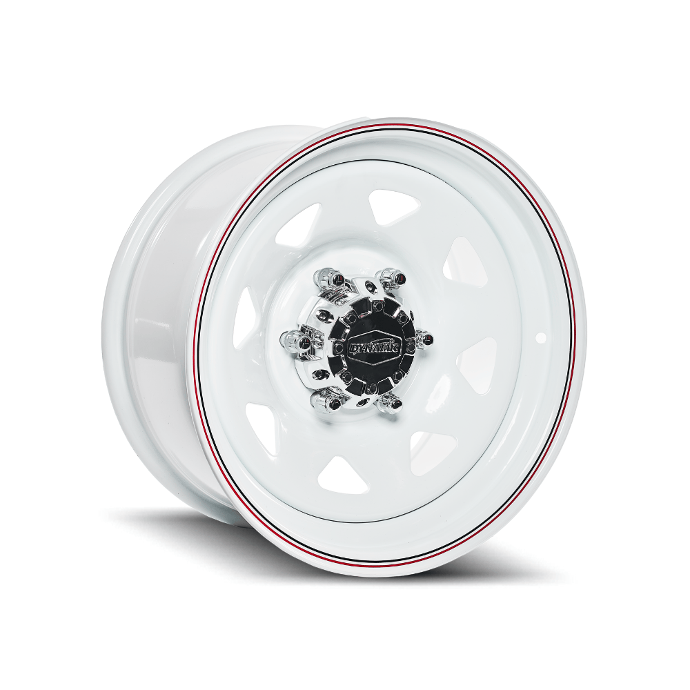 DYNAMIC WHEEL SUNRAYSIA WHITE/RED-BLACK STRIPE 4x4|16X7 6/139.7, Offset +7, Centre bore 111, Load Rating 1200 kg