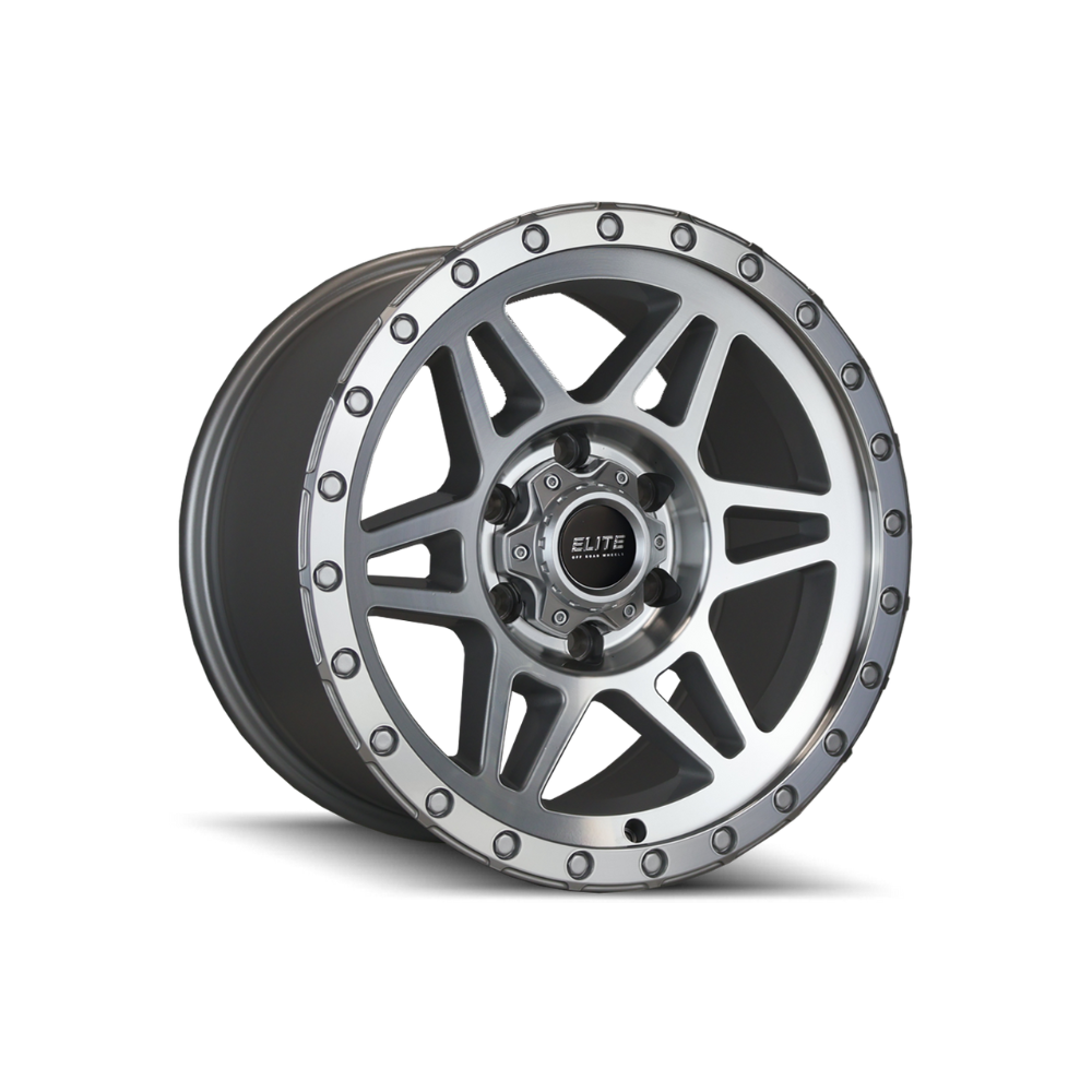 ELITE WEAPON SILVER MACHINED 4x4|17X9 6/139.7, Offset +15, Centre bore 106.1, Load Rating 1500 kg