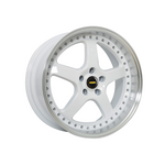 FORGEAUTO FA-5 WHITE/MACHINED LIP Passenger|20X8.5 5/120, Offset +42, Centre bore 69.6, Load Rating 950 kg