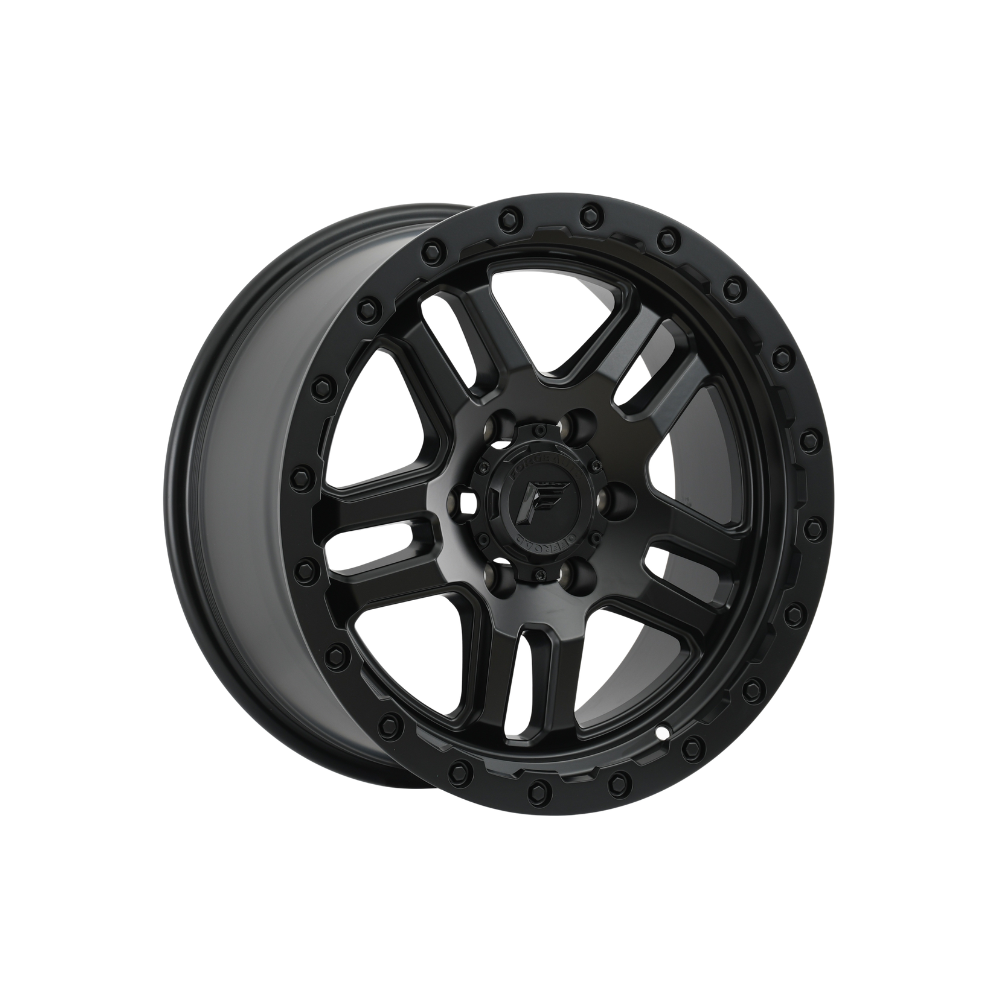FORGEAUTO HOSTILE SATIN BLACK 4X4|17X8.5 6/139.7, Offset +20, Centre bore 106.1, Load Rating 1250 kg