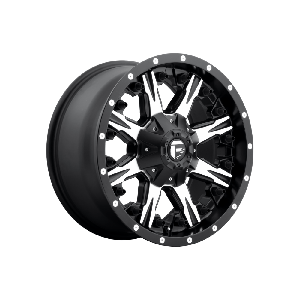 FUEL 1PC D541 NUTZ MATTE BLACK MACHINED 4x4|20X9 8/180, Offset +20, Centre bore 125.1, Load Rating 1678 kg