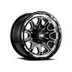 GRID GD15 GLOSS BLACK MILLED 4x4|17X9 6/139.7, Offset +35, Centre bore 110.3, Load Rating 1179 kg