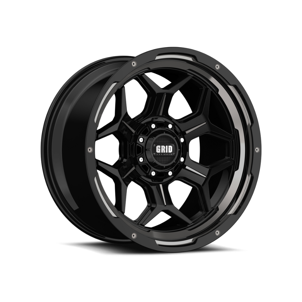 GRID GD16 DDT GLOSS BLACK 4x4|17X9 6/139.7, Offset +18, Centre bore 110.3, Load Rating 1134 kg