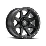 ICON REBOUND Satin Black 4x4|18X9 8/165.1, Offset +12, Centre bore 121.4, Load Rating 1247 kg
