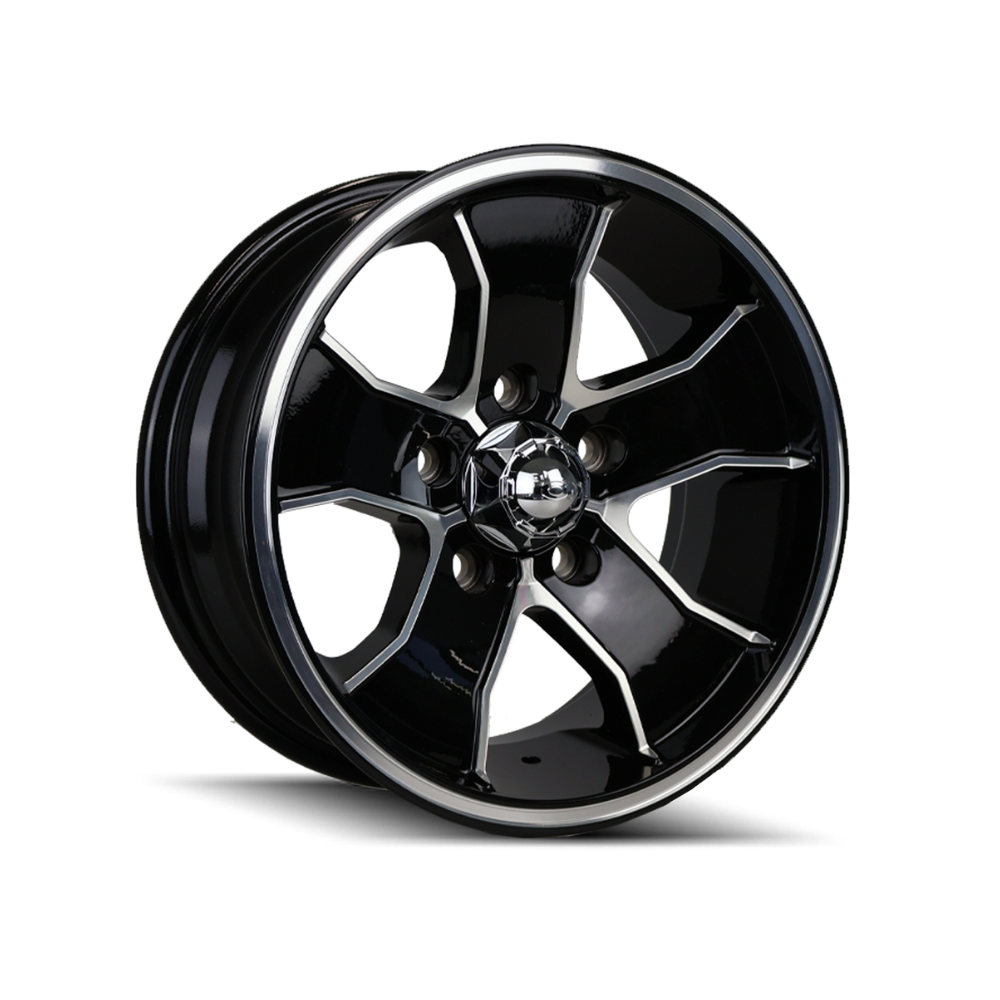 ION ION14 BLACK MACHINED RING 4x4|14X6 5/114.3, Offset +0, Centre bore 83.82, Load Rating 950 kg