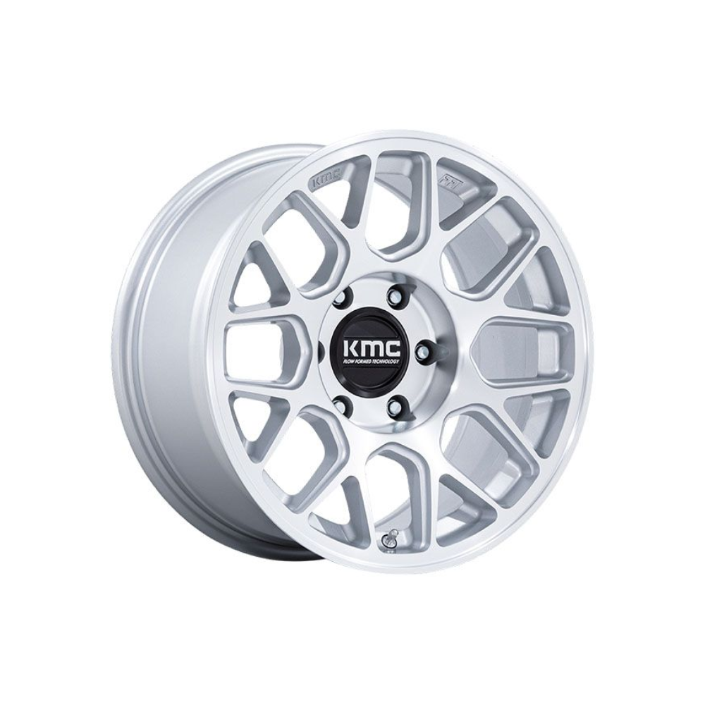 KMC HATCHET GLOSS SILVER/MACHINED FACE|17X8.5 6/139.7, Offset +25, Centre bore 106.1, Load Rating 1202 kg