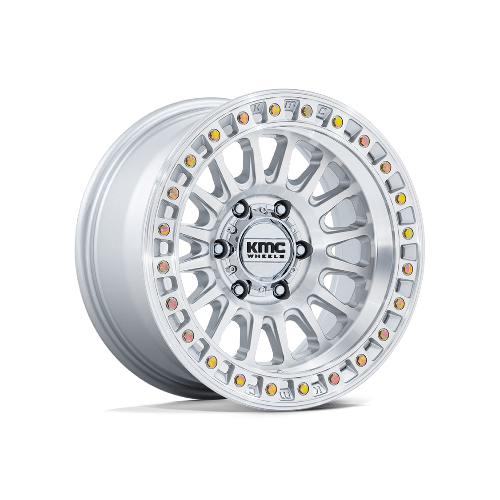 KMC IMS Gloss Silver W/ Machined Face|17X8.5 6/139.7, Offset -10, Centre bore 106.1, Load Rating 1133 kg