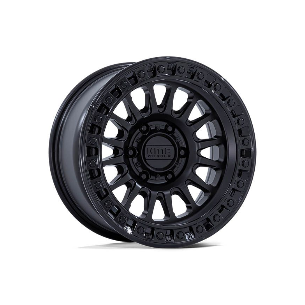 KMC IMS Matte Black Gloss Black Lip|18X9 6/139.7, Offset +0, Centre bore 106.1, Load Rating 1678 kg