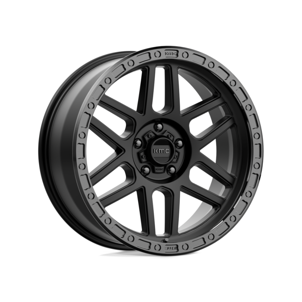 KMC KM544 MESA Satin Black With Gloss Black Lip 4x4|18X9 5/150, Offset +25, Centre bore 110.5, Load Rating 1134 kg