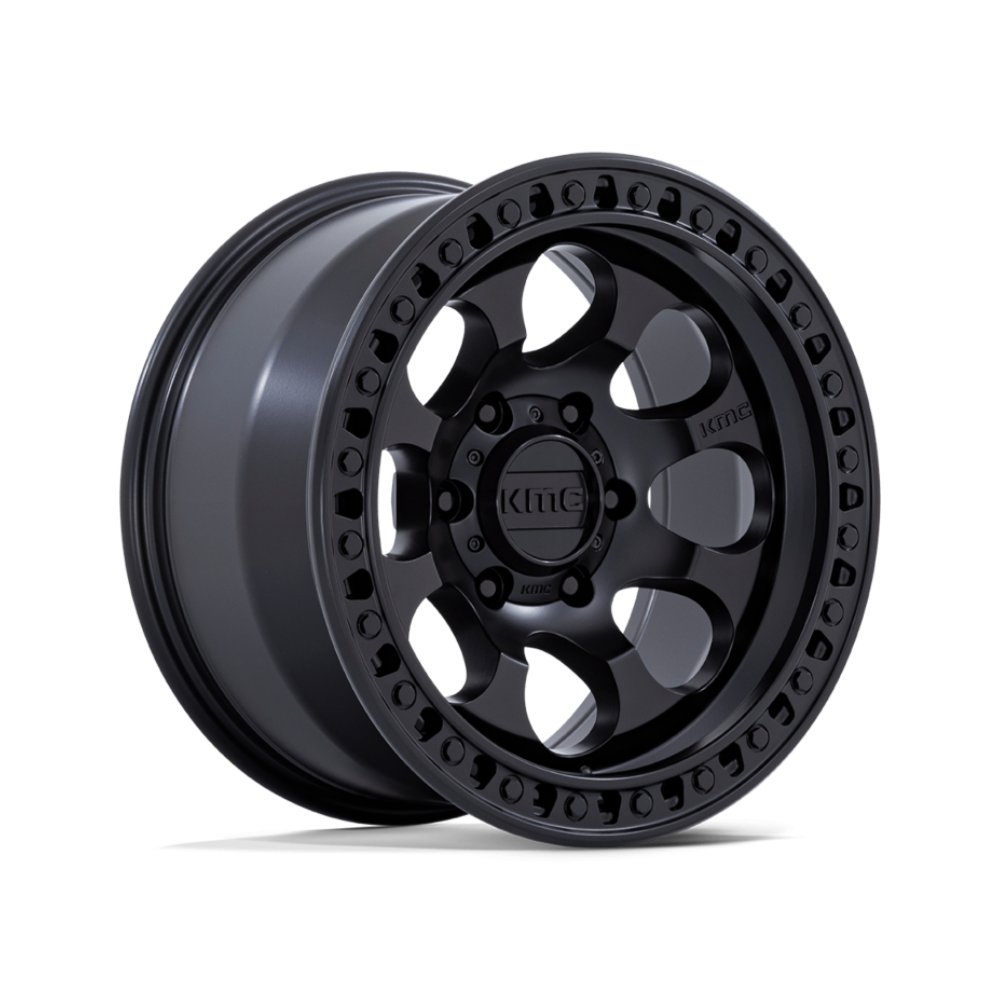 KMC KM550 RIOT MACHINED WITH SATIN BLACK LIP 4x4|17X8.5 6/139.7, Offset +10, Centre bore 106.1, Load Rating 1133 kg