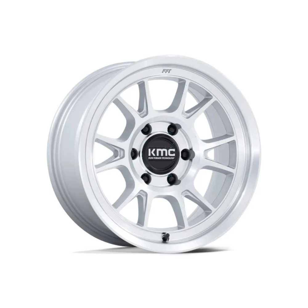 KMC RANGE GLOSS SILVER/MACHINED FACE|17X8.5 5/127, Offset +0, Centre bore 71.5, Load Rating 1133 kg