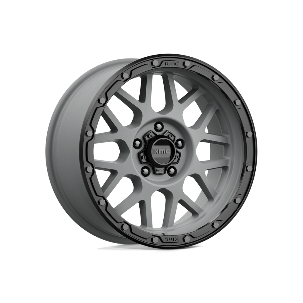 KMC XD SERIES KM535 GRENADE Matte Gray Matte Black Lip 4x4|17X8.5 6/139.7, Offset +0, Centre bore 106.2, Load Rating 1136 kg