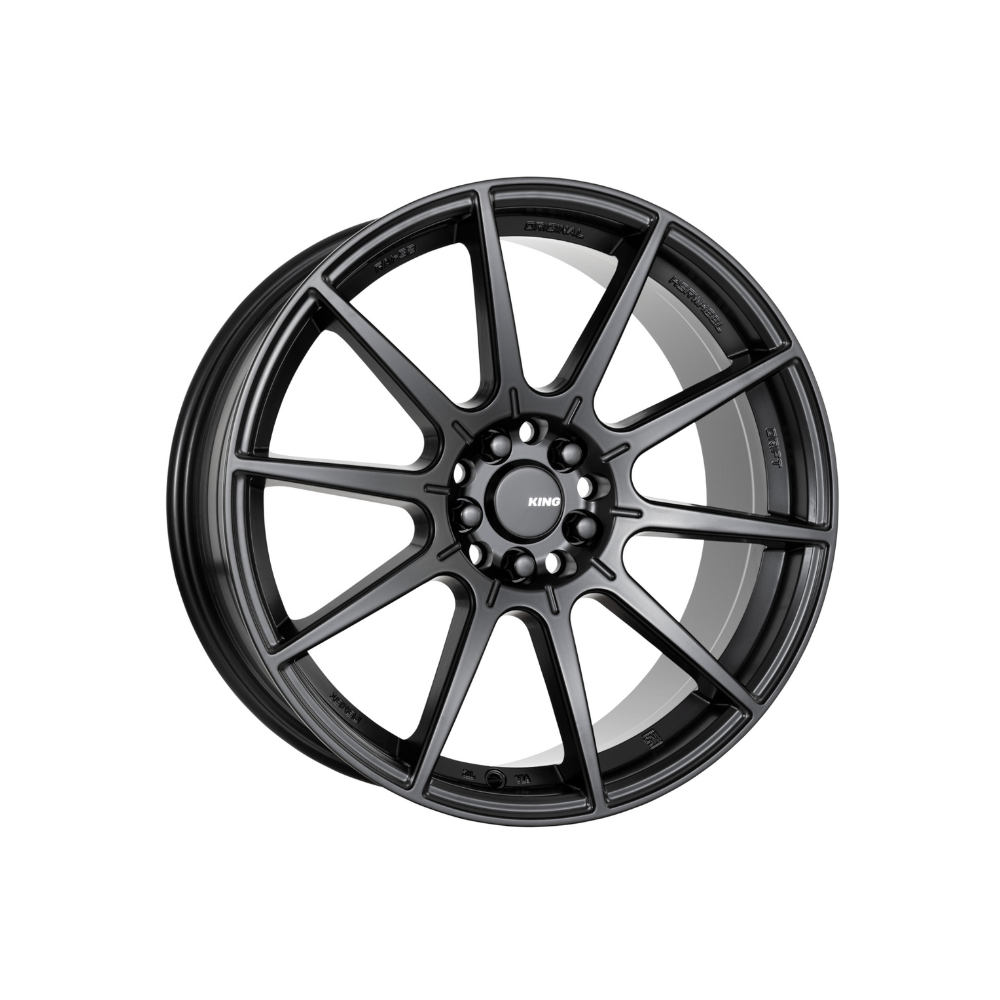 KING WHEELS FLASH Satin Black|18X8 10/100-112, Offset +45, Centre bore 73.1, Load Rating 690 kg