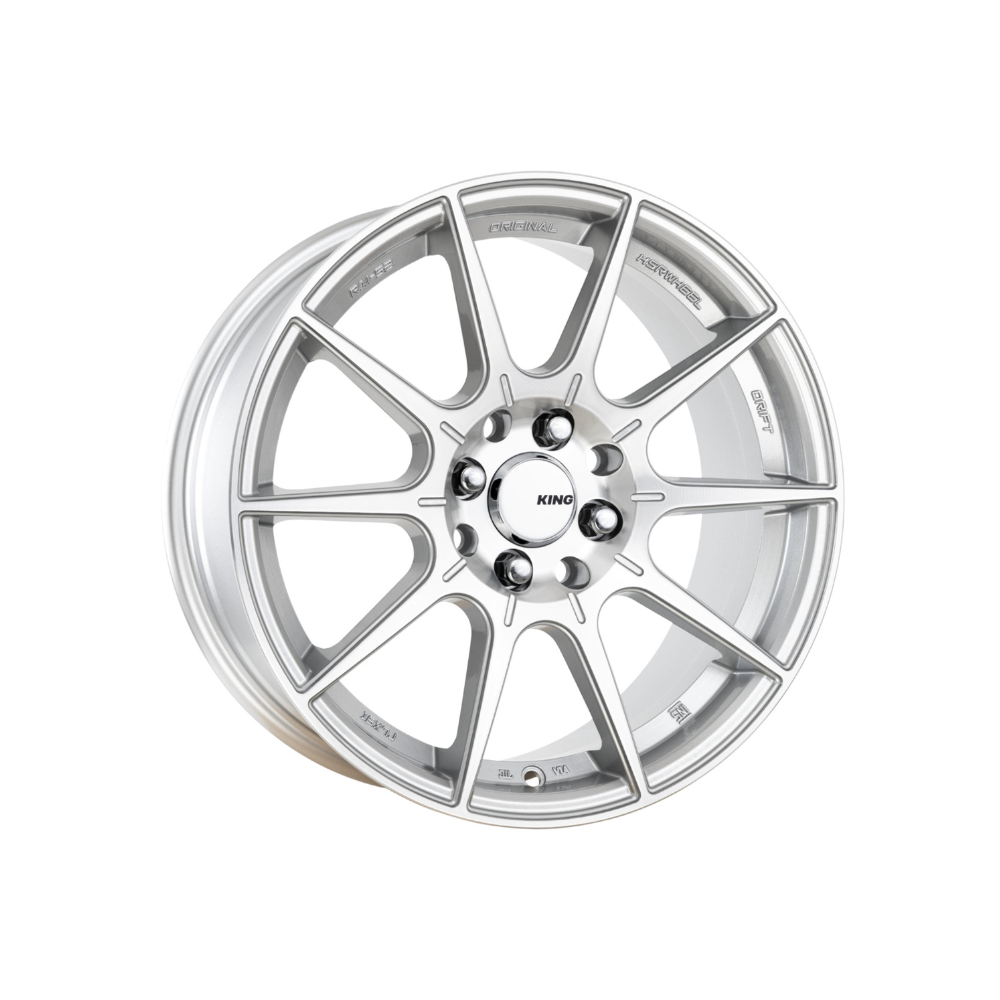 KING WHEELS FLASH Silver/Machined Face|16X7 8/100-114.3, Offset +40, Centre bore 73.1, Load Rating 690 kg