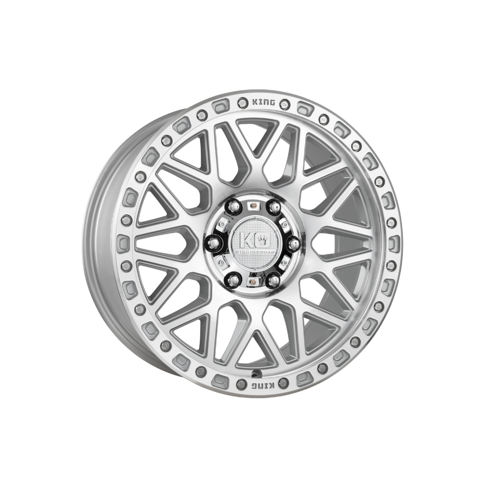 KING OFFROAD STIGMA SILVER MACHINED|17X9 6/139.7, Offset +18, Centre bore 108.2, Load Rating 1500 kg