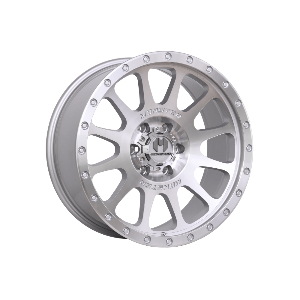 MONSTER AMMO SILVER MACHINED|17X8.5 6/139.7, Offset +20, Centre bore 106.1, Load Rating 1500 kg