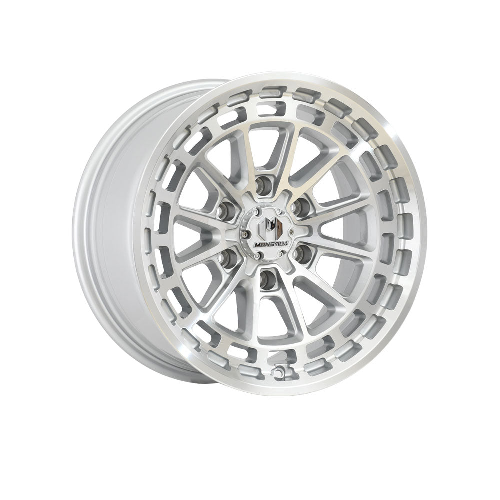 MONSTER BALLISTIC Silver Machined|17X9 6/139.7, Offset +20, Centre bore 106.1, Load Rating 1500 kg