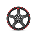 MOTEGI MR116 Matte Black Red Racing Stripe Passenger|18X8 10/112-114.3, Offset +35, Centre bore 72.6, Load Rating 717 kg