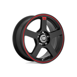 MOTEGI MR116 Matte Black Red Racing Stripe Passenger|18X8 10/100-114.3, Offset +35, Centre bore 72.6, Load Rating 717 kg