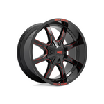 MOTO METAL MO970 Gloss Black Milled With Red Tint & Moto Metal On Lip 4x4|20X10 12/135-139.7, Offset -18, Centre bore 106.2, Load Rating 1134 kg