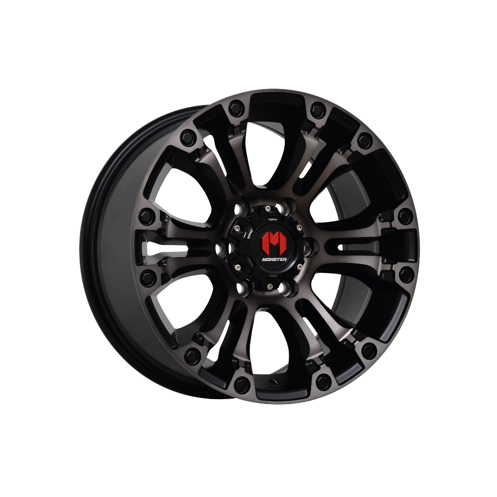 MONSTER SIEGE DARK TINT JET BLACK|18X9 6/139.7, Offset +25, Centre bore 106.1, Load Rating 1500 kg