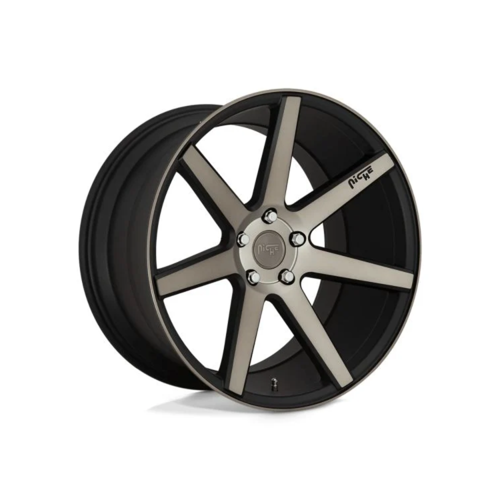 NICHE 1PC M150 VERONA MATTE BLACK MACHINED Passenger|19X8.5 5/114.3, Offset +35, Centre bore 72.56, Load Rating 726 kg