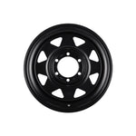 PDW STEEL WHEELS OUTBACK GLOSS BLACK 4x4|16X8 6/139.7, Offset +20, Centre bore 106.1, Load Rating 1250 kg