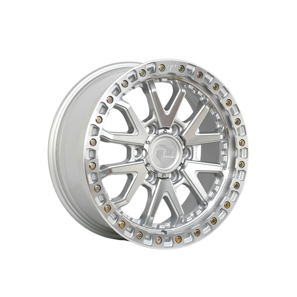PDW WHEELS DOMINATOR Silver Machined|17X8.5 6/139.7, Offset +1, Centre bore 110.2, Load Rating 1500 kg