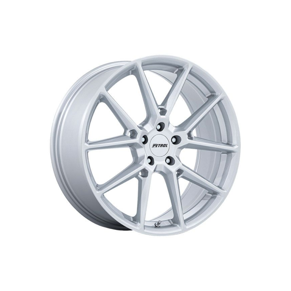PETROL P1E Gloss Silver|20X8.5 5/114.3, Offset +40, Centre bore 72, Load Rating 861 kg