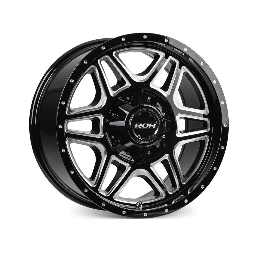 ROH WHEELS MAVERICK GLOSS BLACK/MILLED FACE 4x4|18X9 6/139.7, Offset +18, Centre bore 110, Load Rating 1550 kg