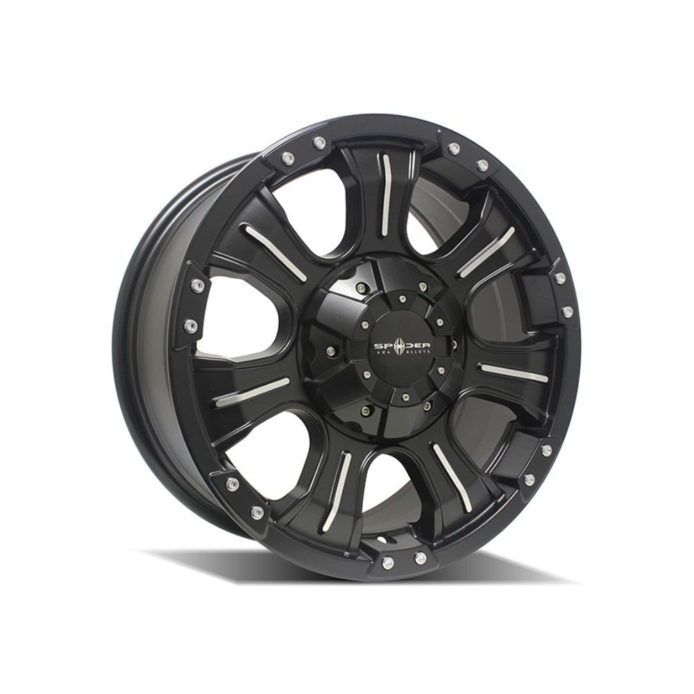 SPYDER SP-06 Satin Black w/Machined Pinstripe 4x4|16X7 5/114.3, Offset +35, Centre bore 73.1, Load Rating 1250 kg