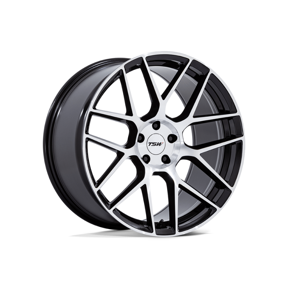TSW LASARTHE GLOSS BLACK MACHINED|17X8 5/112, Offset +45, Centre bore 66, Load Rating 623 kg