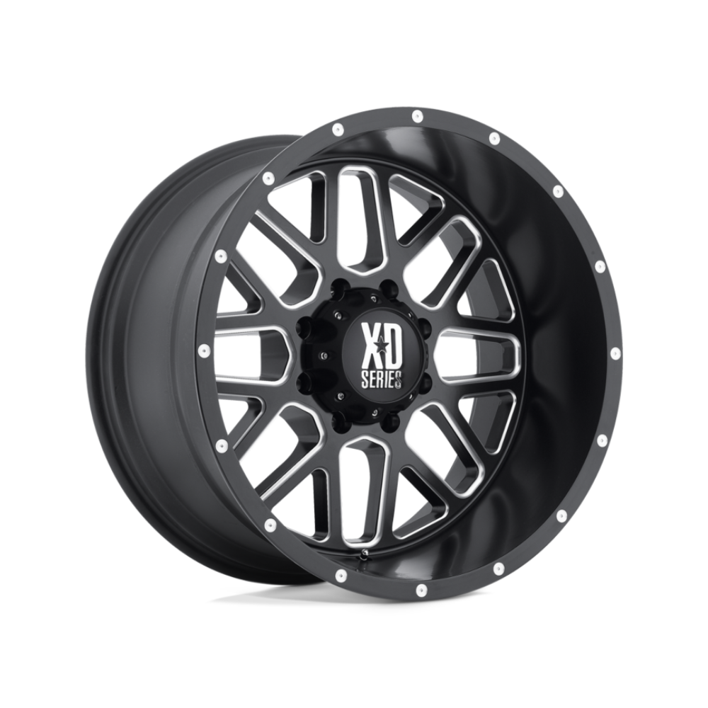 XD SERIES BY KMC WHEELS XD820 GRENADE Satin Black Milled 4x4|18X8 6/130, Offset +38, Centre bore 84.1, Load Rating 1451 kg