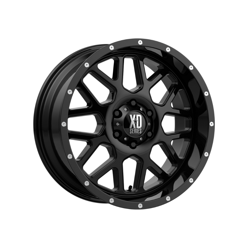 XD SERIES BY KMC WHEELS XD820 GRENADE Gloss Black 4x4|20X9 6/139.7, Offset +0, Centre bore 106.2, Load Rating 1134 kg