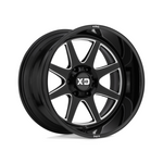 XD SERIES BY KMC WHEELS XD844 PIKE Gloss Black Milled 4x4|20X12 5/139.7, Offset -44, Centre bore 78, Load Rating 1136 kg