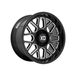 XD SERIES BY KMC WHEELS XD849 GRENADE 2 Gloss Black Milled 4x4|20X9 6/139.7, Offset +0, Centre bore 106.2, Load Rating 1134 kg