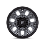 FUEL 1PC D825 TRACTION MATTE GUNMETAL WITH BLACK RING 4X4|17X9 6/139.7, Offset +1, Centre bore 106.1, Load Rating 1133 kg