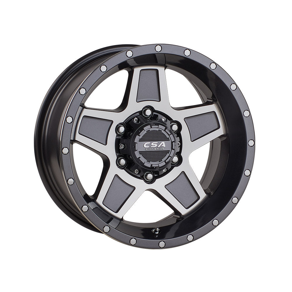 CSA WHEELS DAKAR Gunmetal Machined Face 4x4|18X9 6/139.7, Offset +20, Centre bore 110, Load Rating 1250 kg