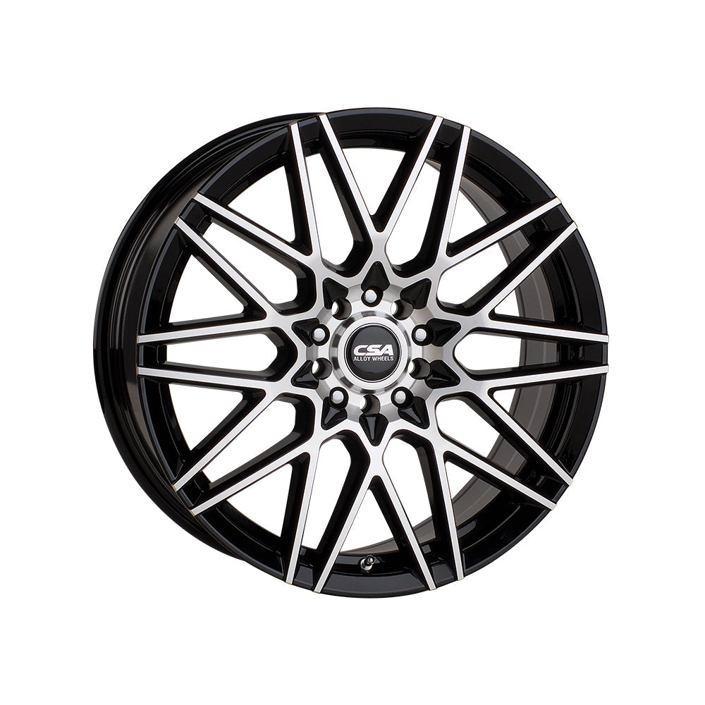CSA WHEELS Hotwire GLOSS BLACK/MACHINED FACE Passenger|17X7 5/108, Offset +40, Centre bore 73.1, Load Rating 850 kg