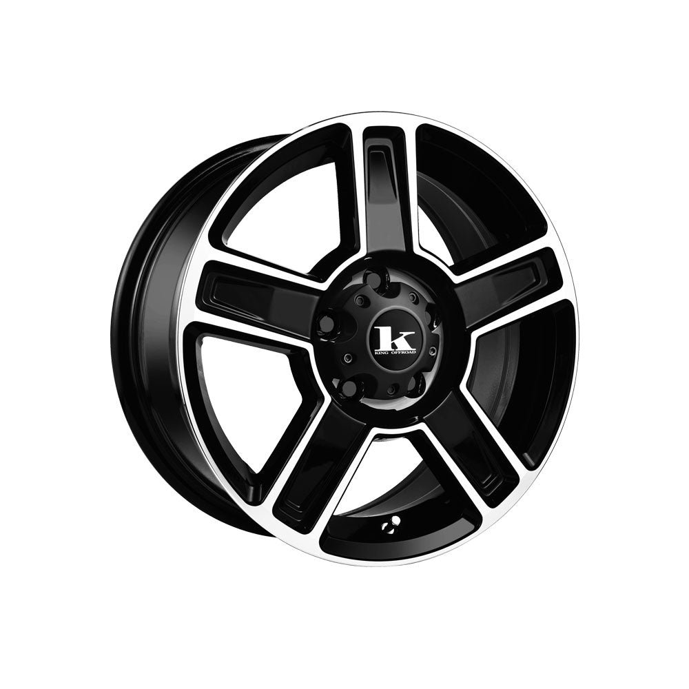 KING OFFROAD CORSA GLOSS BLACK/MACHINED FACE 4x4|16X7 5/120, Offset +35, Centre bore 73.1, Load Rating 1250 kg