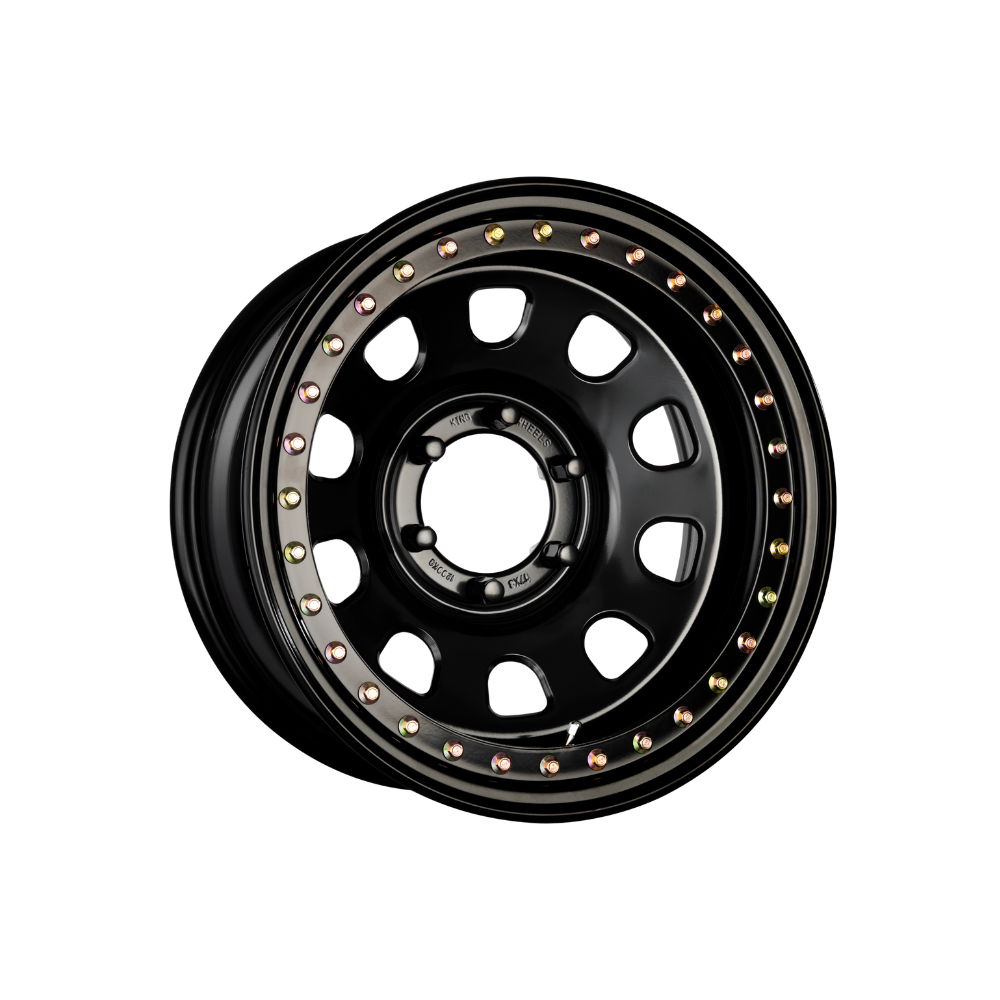 KING WHEELS BEADLOCK D-HOLE BLACK 4X4|17X8 6/139.7, Offset -25, Centre bore 111, Load Rating 1200 kg