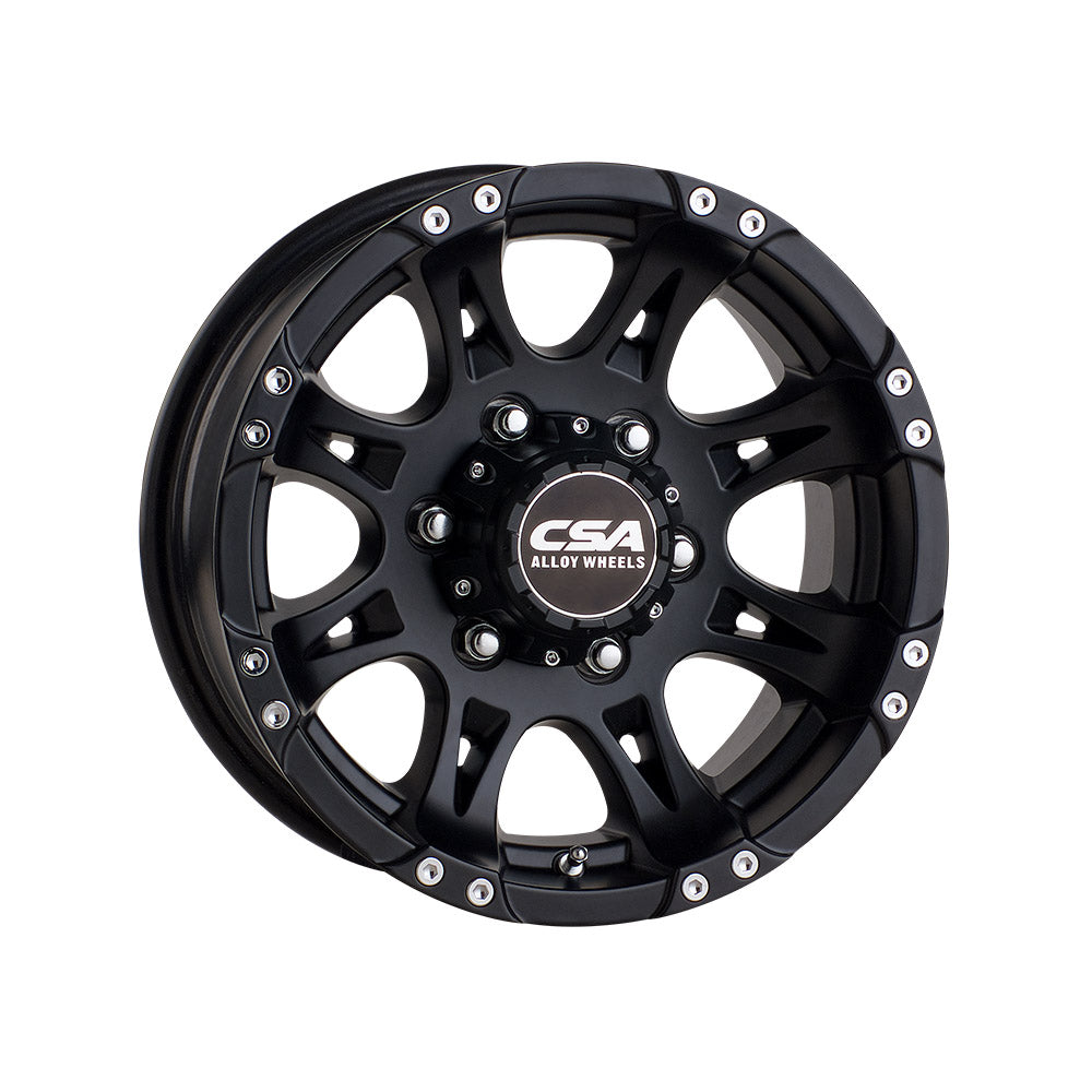 CSA WHEELS RAPTOR CARAVAN Satin Black 4x4|15X6.5 6/139.7, Offset +0, Centre bore 110, Load Rating 1300 kg