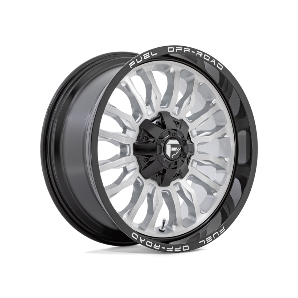 FUEL 1PC D798 ARC SILVER BRUSH BLACK LIP 4x4|20X10 8/170, Offset -18, Centre bore 125.1, Load Rating 1678 kg