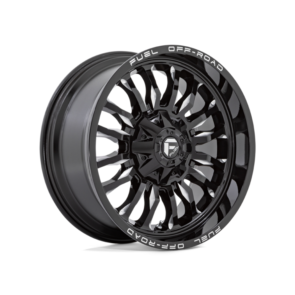 FUEL 1PC D795 ARC GLOSS BLACK MILLED 4x4|20X10 8/170, Offset -18, Centre bore 125.1, Load Rating 1678 kg