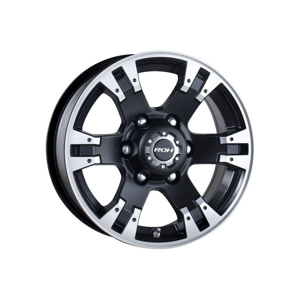 ROH WHEELS TERRAIN MATTE BLACK/MACHINED 4x4|16X7 6/139.7, Offset +10, Centre bore 110, Load Rating 1000 kg