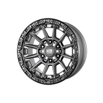 KING OFFROAD WARRIOR MATTE TITANIUM/SATIN BLACK LIP 4x4|17X9 12/130-139.7, Offset +12, Centre bore 106.1, Load Rating 1136 kg